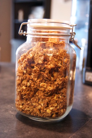 Granola in Glass Storage Jar