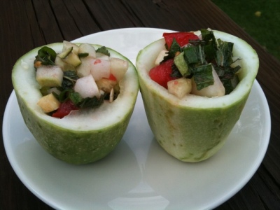 Veggie Salad in a Cucumber Cup